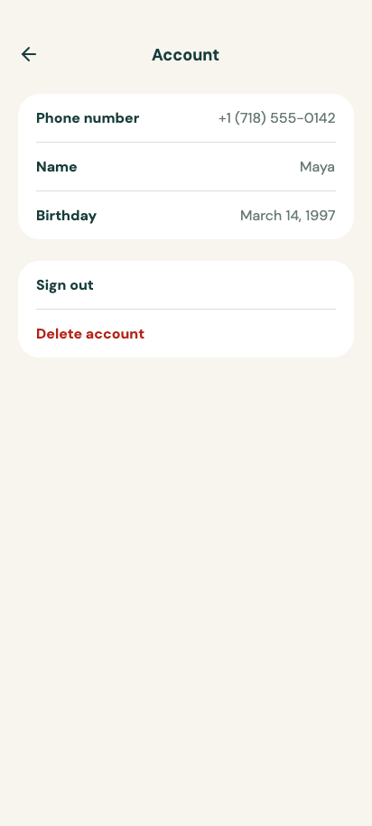 Account preview