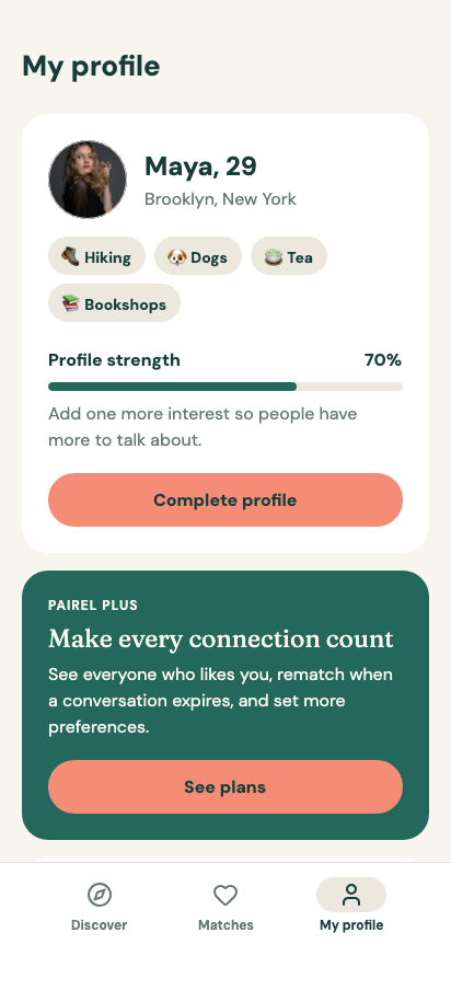 My profile preview