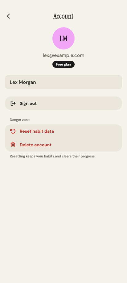 Account preview