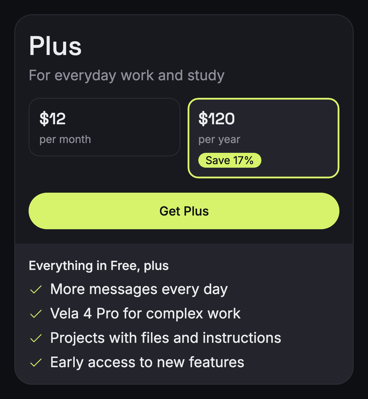 Plan Card preview