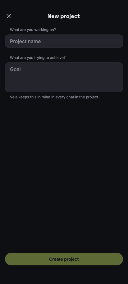 New project preview