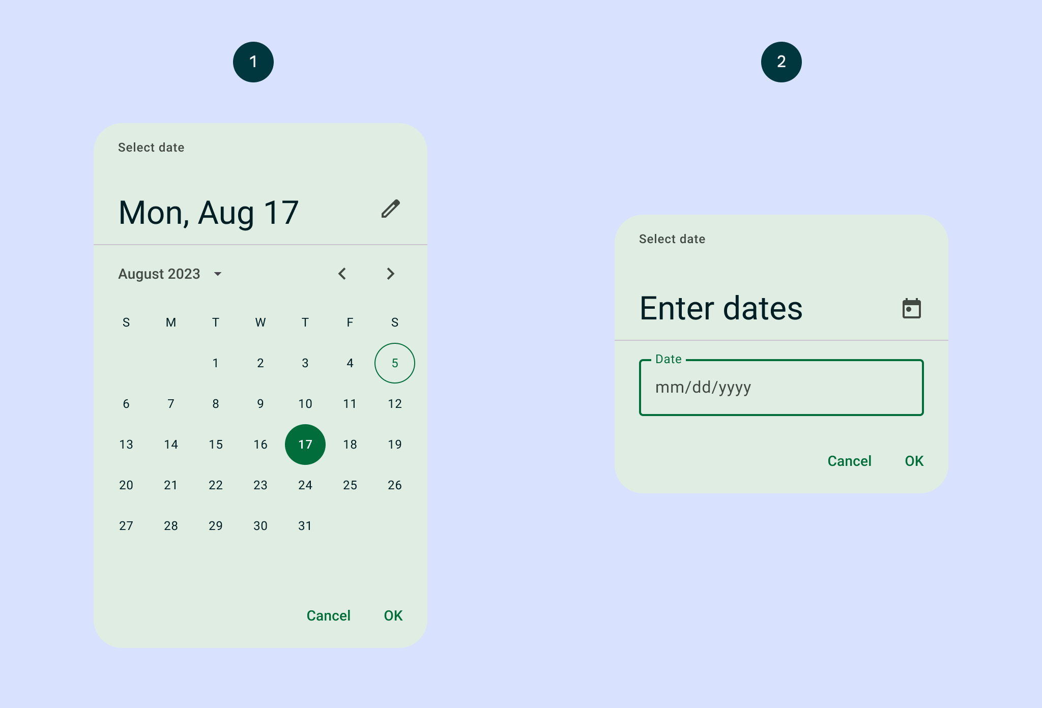 Date picker
image